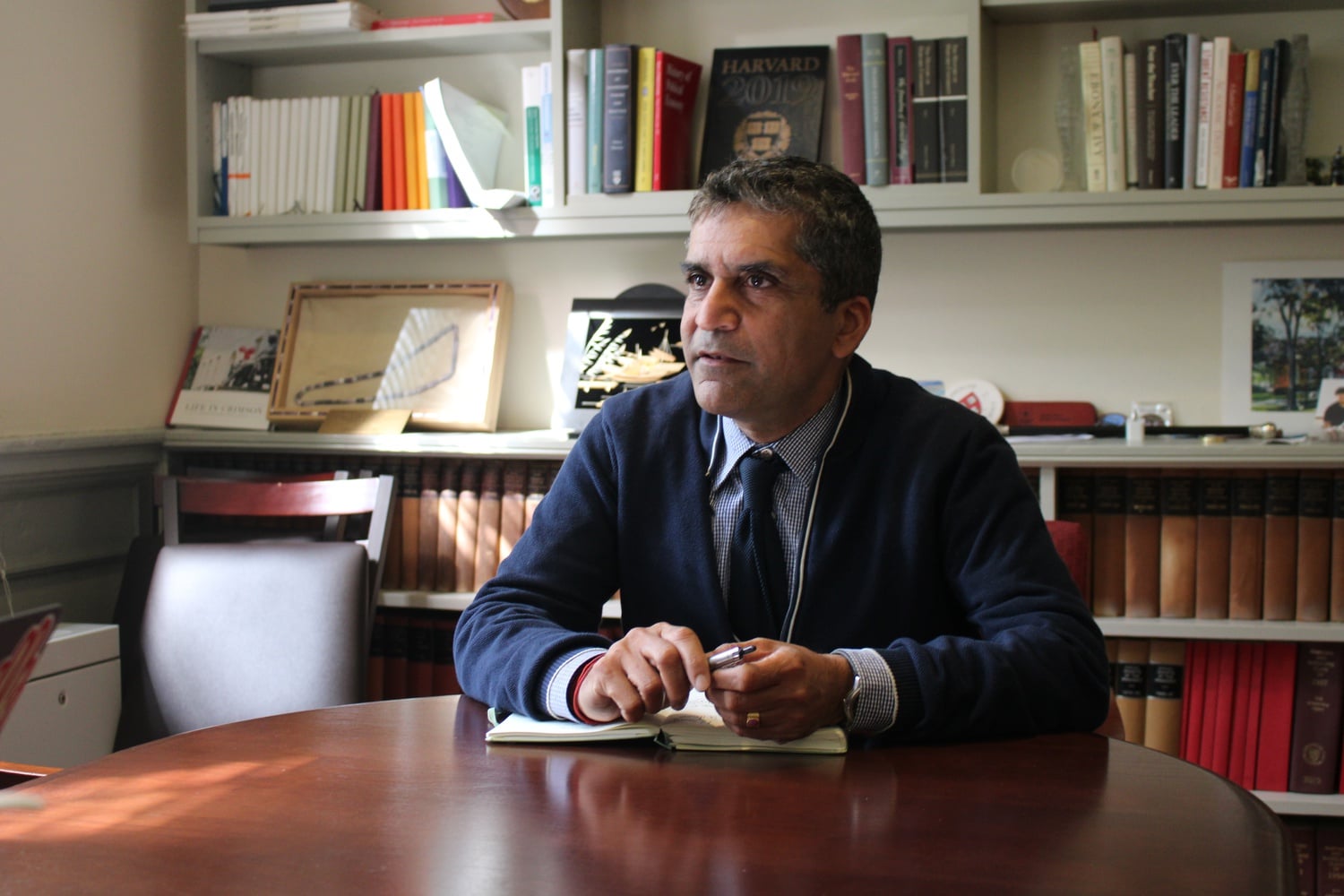 Dean of the College Rakesh Khurana, pictured at a September interview, chaired the Committee to Study the Importance of Student Body Diversity.