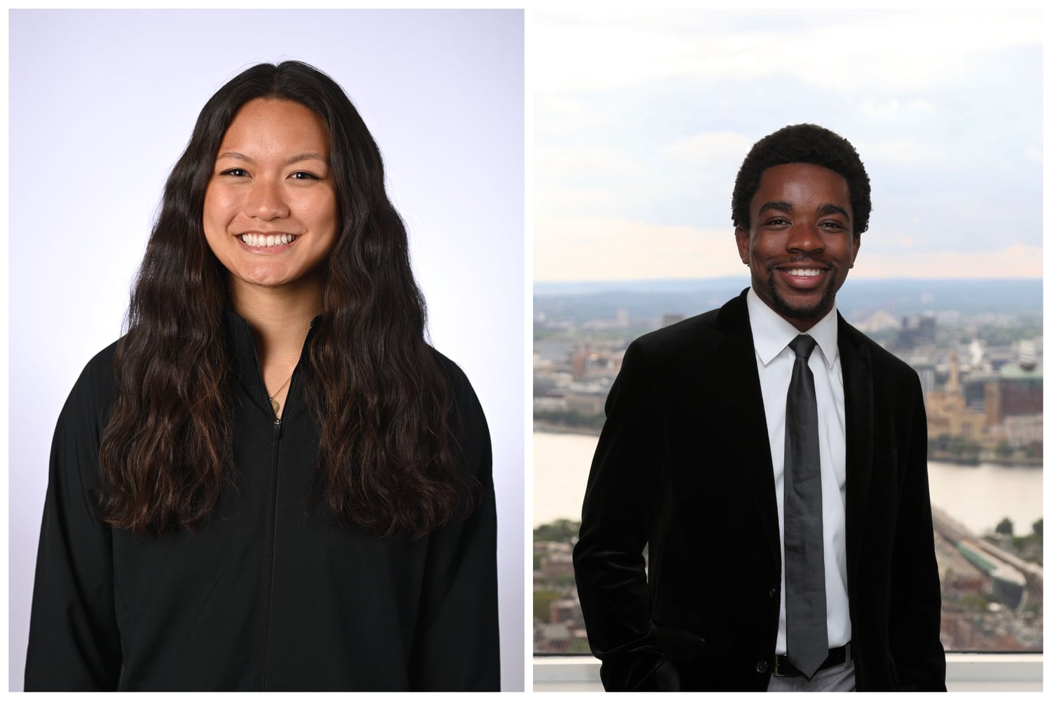 Athena Q. Ye ’23, left, and Chibuike K. “Chibby” Uwakwe ’23 were named the Class of 2023's first and second marshals, respectively.