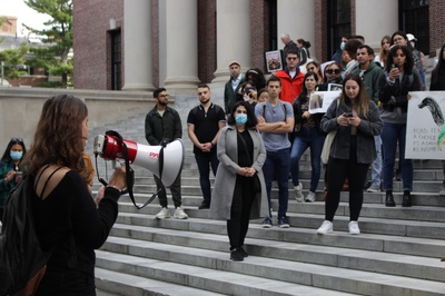 Cover image for Alaha Nasari '24 Leads Iranian Women Rally