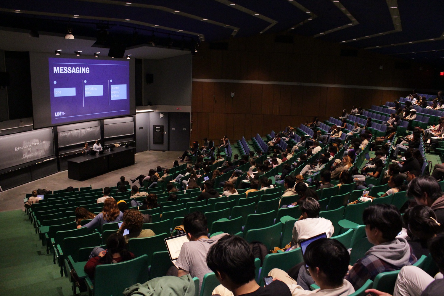 Students attended a pro-affirmative action “teach-in” in Harvard's Science Center.