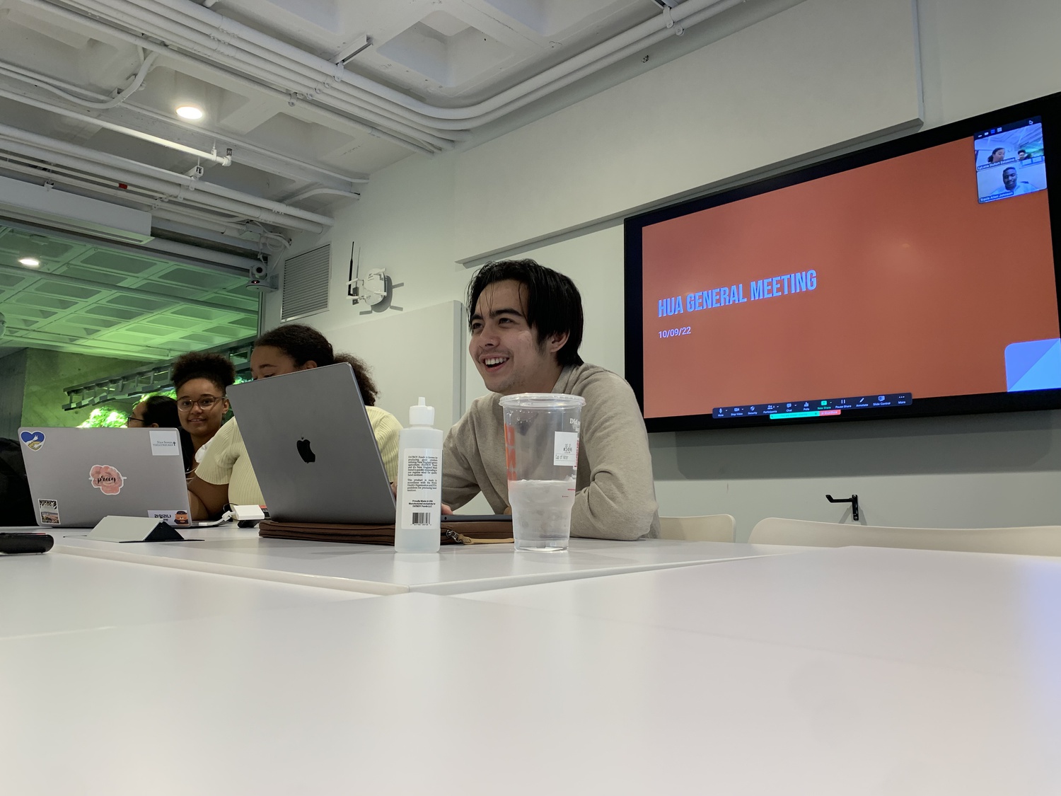 HUA Finance Officer Alexander J. Zurovec '25 provides a grant funding update at the group's Sunday general meeting