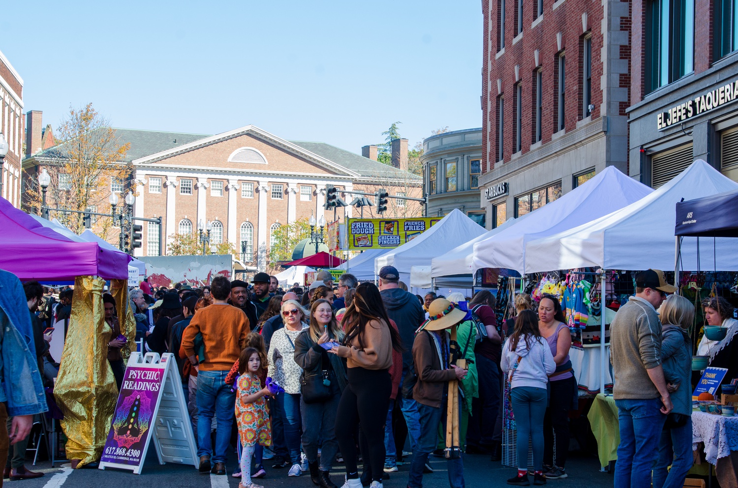 A street fair and dozens of performers filled Harvard Square on Sunday as part of the 43rd Annual Oktoberfest and 17th Annual HONK! Parade.