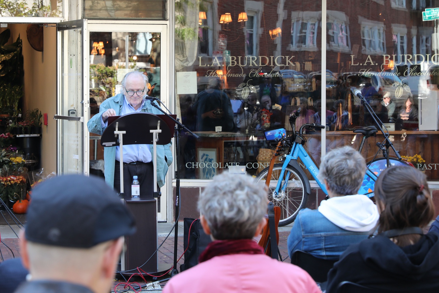 A reading at the Grolier Poetry Book Shop's 95th anniversary celebration.