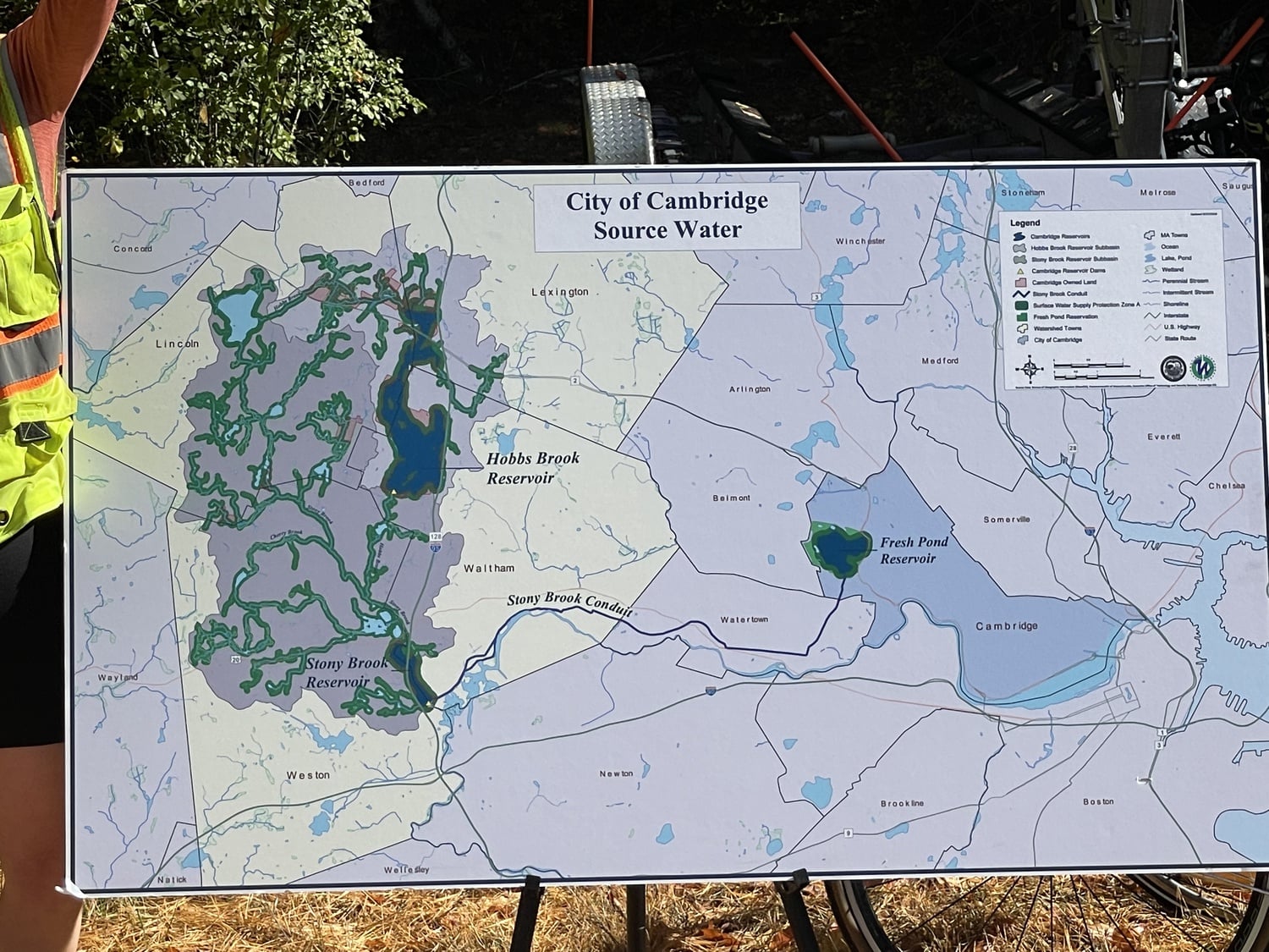 Cambridge's watershed system sits amidst residential communities int he towns of Lexington, Lincoln, Waltham and Weston.