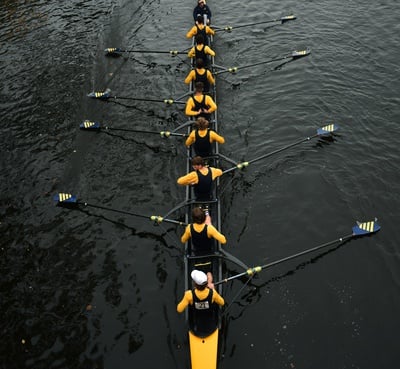 Cover image for Regatta Eight Boat From Above