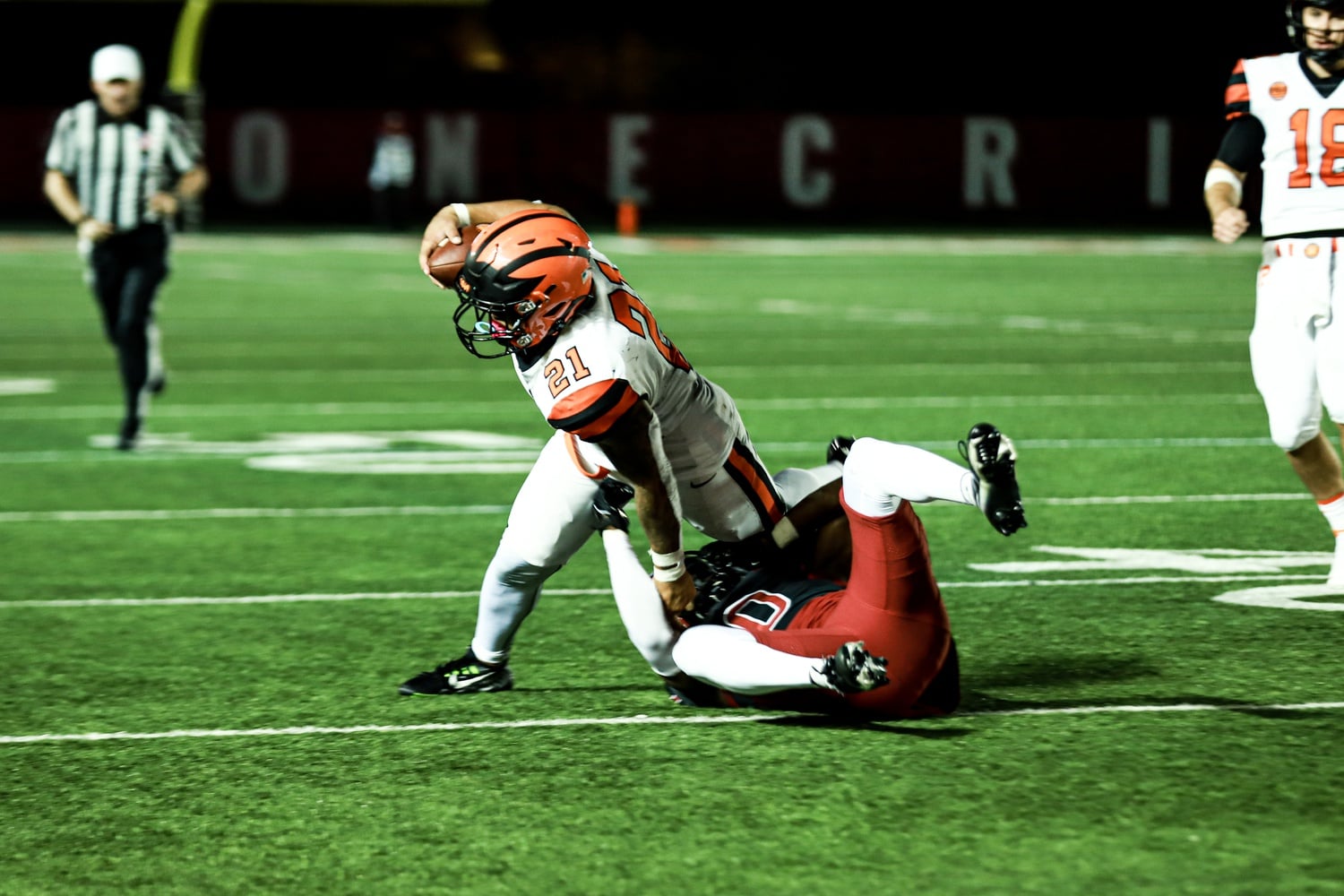 Senior defensive back Alex Washington attempts to bring down Princeton running back Ryan Butler during a 37-10 loss to the Tigers on Oct. 21. This Saturday, Washington and the defense were critical in securing a 28-13 victory over Dartmouth.