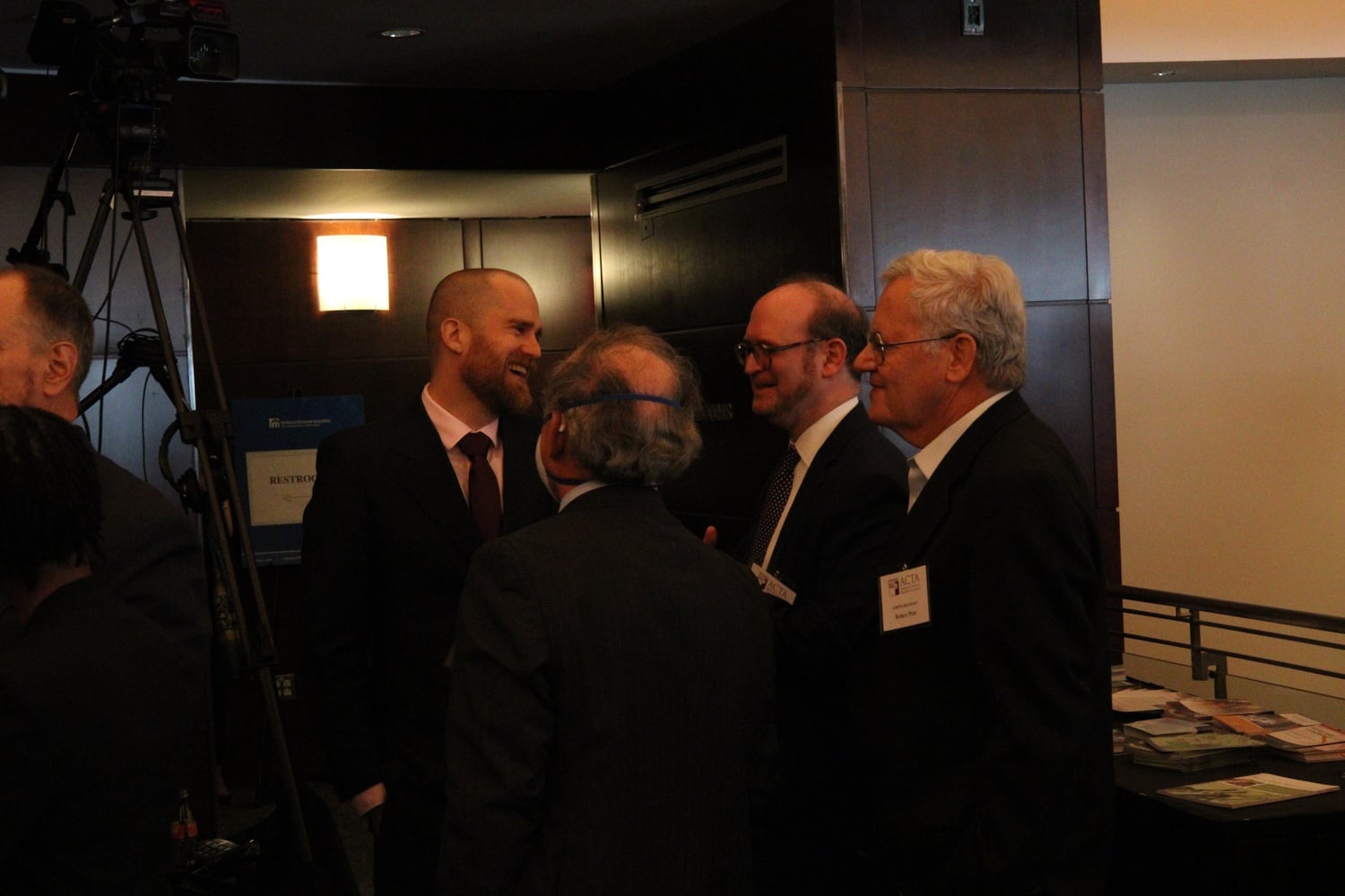 Dorian S. Abbot ’04 (left) and Joshua T. Katz (right) share a laugh during the ACTA conference in Washington D.C.