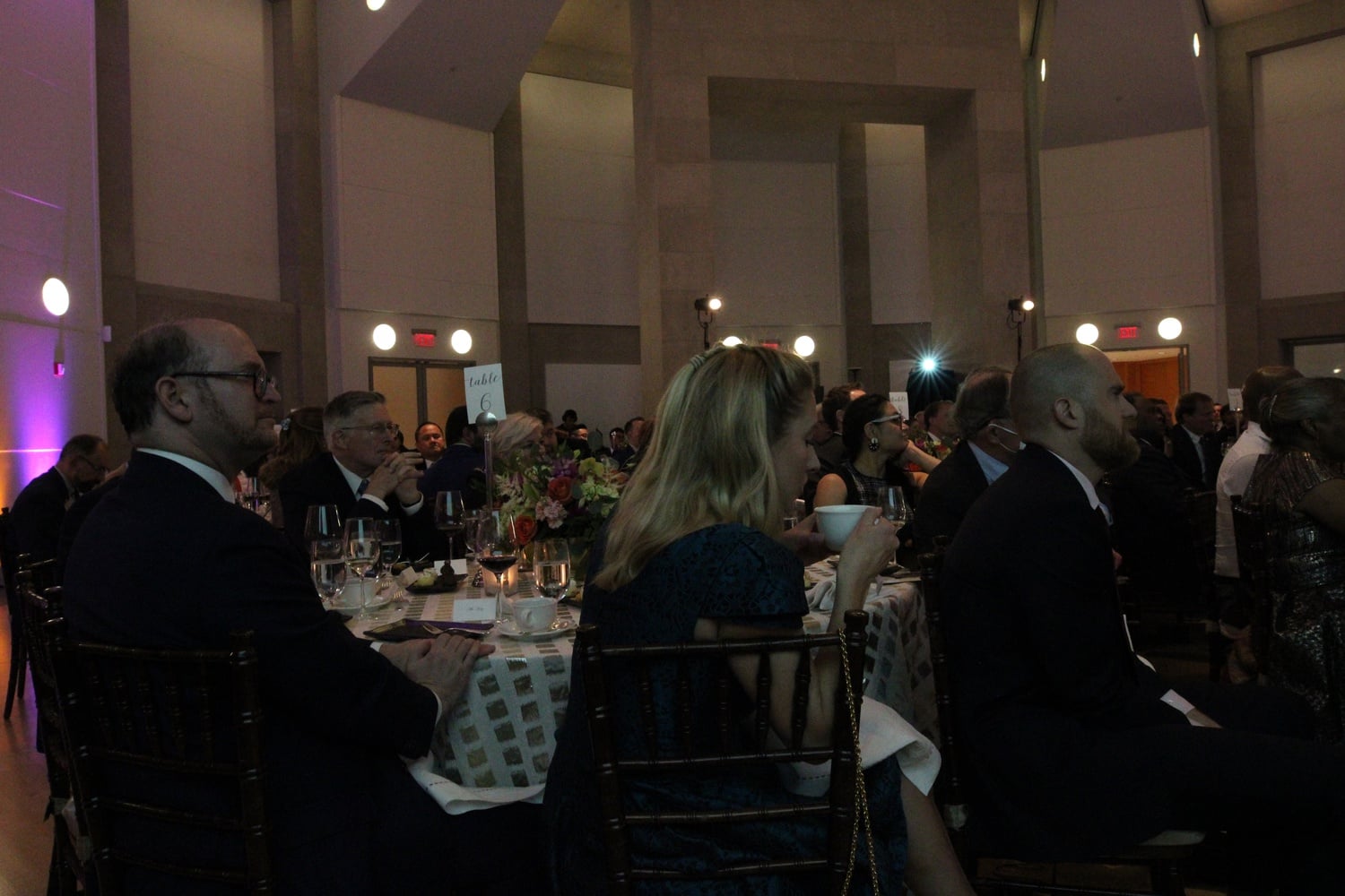 From left to right: Joshua T. Katz, Solveig L. Gold, and Dorian S. Abbot ’04 sit at a table during the American Council of Trustees and Alumni gala in Washington D.C.
