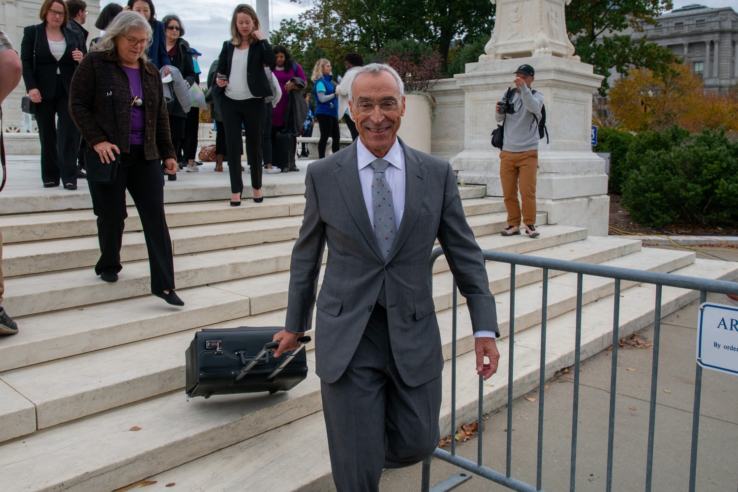 Former U.S. Solicitor General Seth P. Waxman ’73, who represented Harvard during oral arguments on Monday, exits the Supreme Court just after 3 p.m.