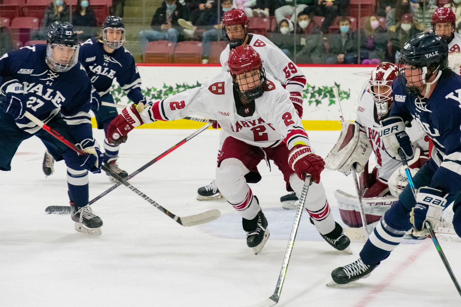 The Harvard men's ice hockey team felt the loss of junior defensemen and captain Ian Moore in its unsuccessful winter recess campaign.
