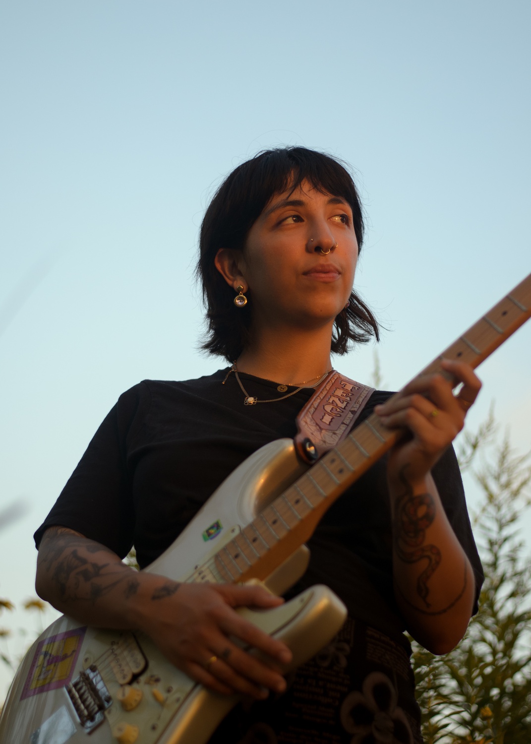 Tenci lead singer Jess Shoman on stage.