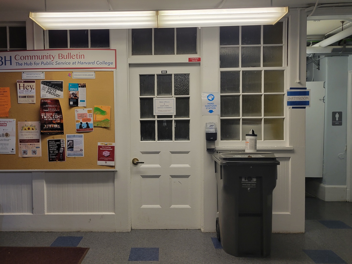 The Small Claims Advisory Service office is located in the Phillips Brooks House Association building in the northwest corner of the Yard.