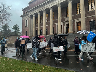 Cover image for Protestors March Through Harvard Square, Hold Vigil for Victims of Urumqi Fire