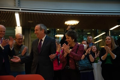 Cover image for Larry and Adele Bacow at Claudine Gay President Announcement