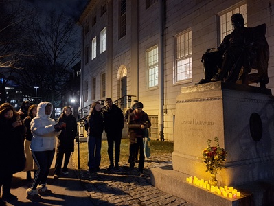 Cover image for Harvard Affiliates Hold Vigil for Victims of Lunar New Year Weekend Mass Shootings