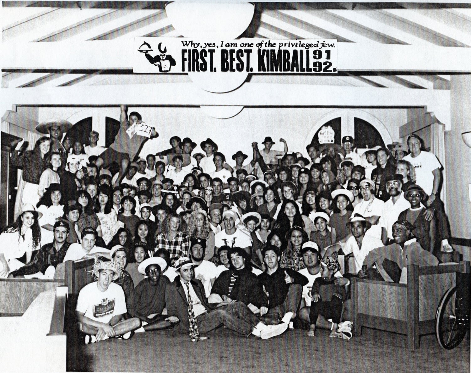 Gay, front left, served as a resident assistant at Kimball Hall as an undergraduate at Stanford.