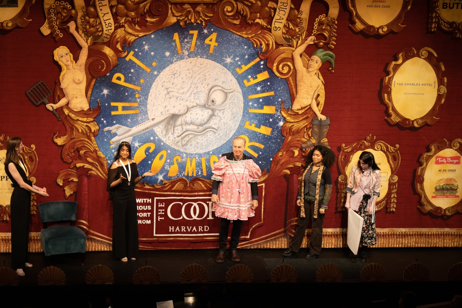Bob Odenkirk getting roasted by The Hasty Pudding Theatricals at Farkas Hall.