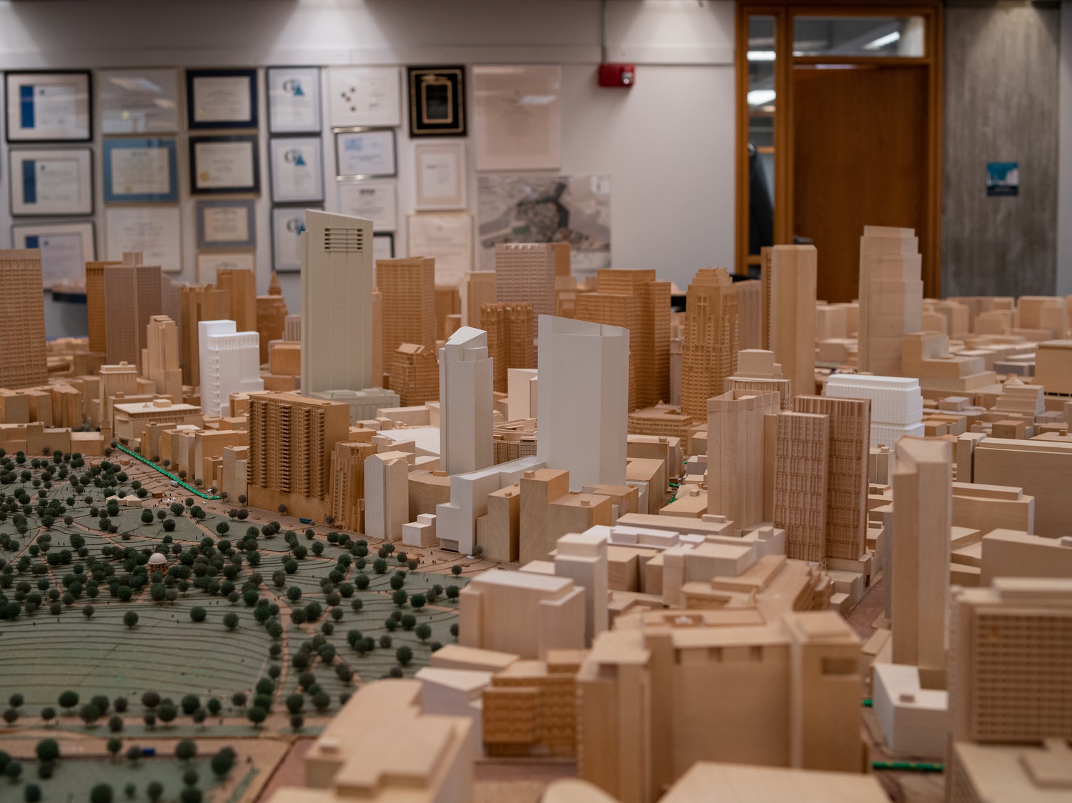 The Boston Planning and Development Agency's model of Boston shows the city at a 1:40 inch scale. The model is housed on the 9th floor of Boston City Hall.