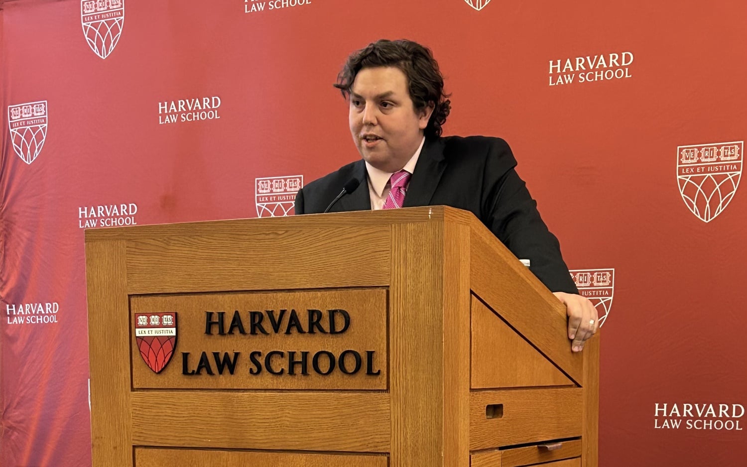 University of Chicago law professor William P. Baude discussed moving “beyond textualism” at Harvard Law School’s annual Scalia lecture held Monday.
