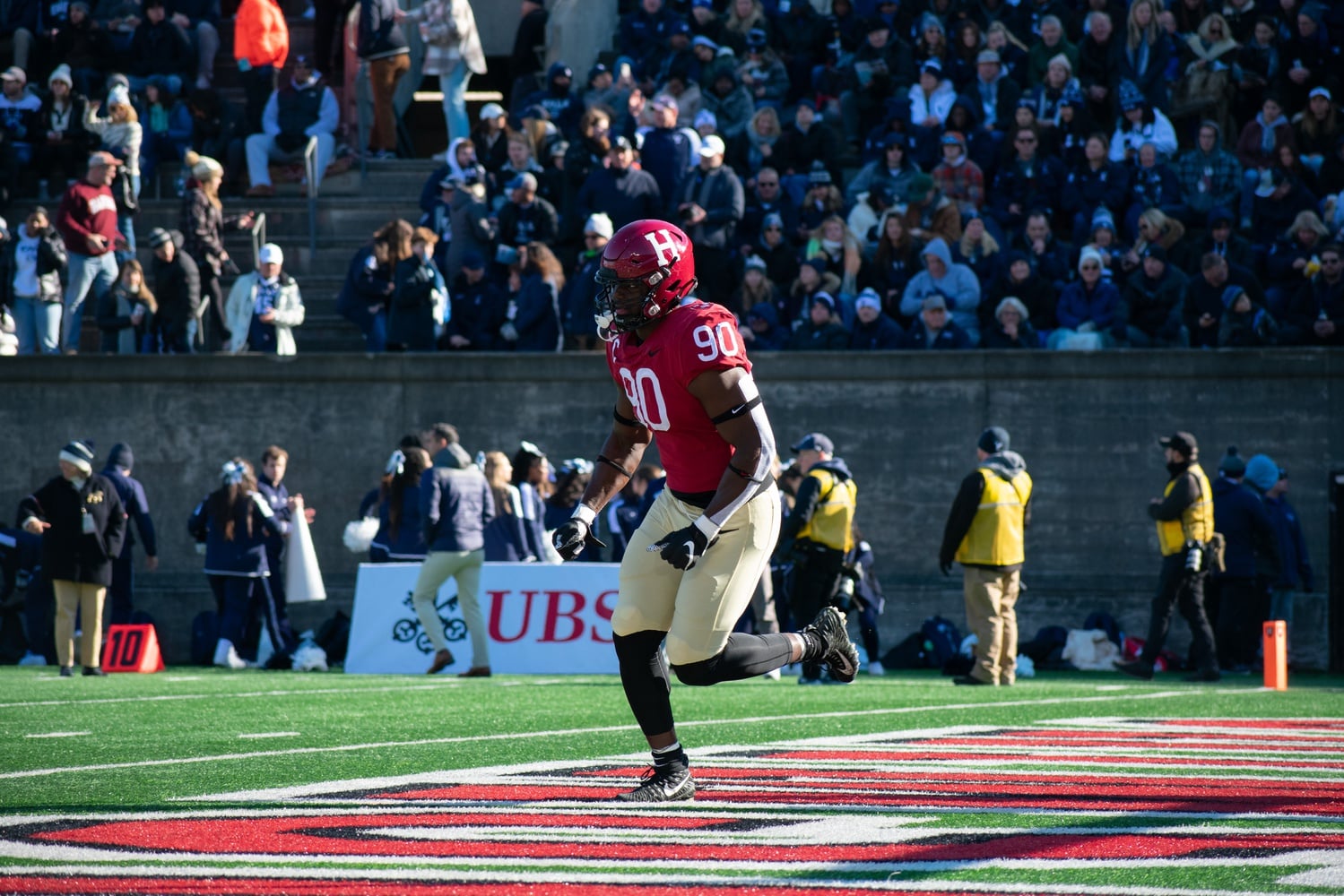 Former Harvard Football captain Truman Jones '23 made his NFL debut with the New England Patriots last month.