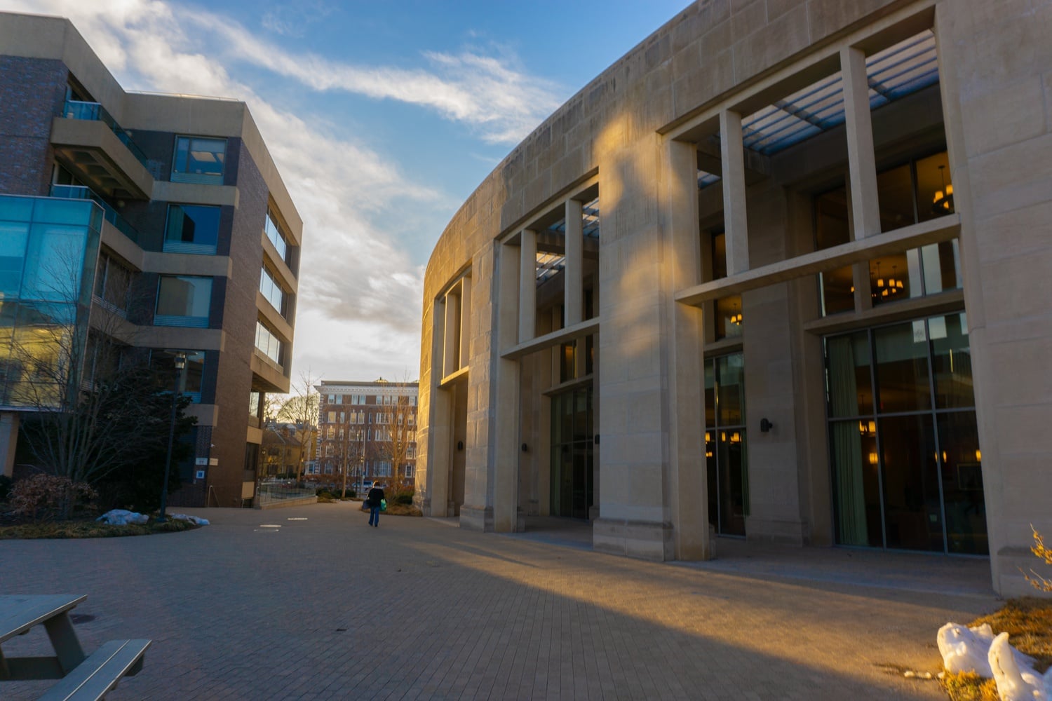 Harvard's Berkman Klein Center for Internet and Society is located in the Lewis International Law Center, pictured left.