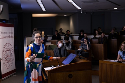 Cover image for Agnes Callard Condemns ‘Politicization’ of Speech at Harvard Center for Ethics Lecture