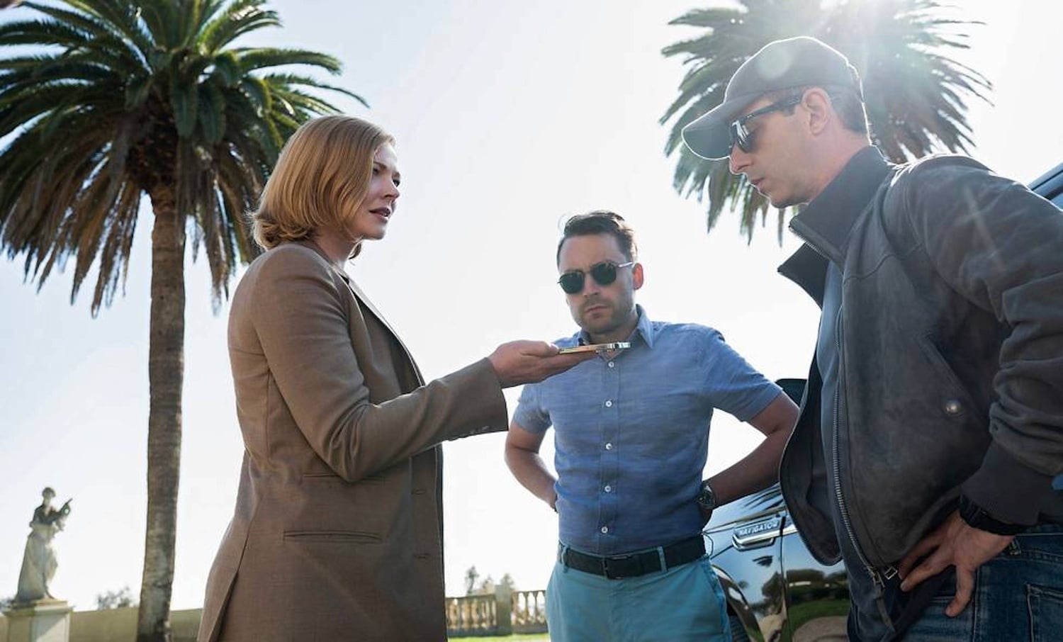 Sarah Snook, Kieran Culkin, and Jeremy Strong in Season Four of "Succession."
