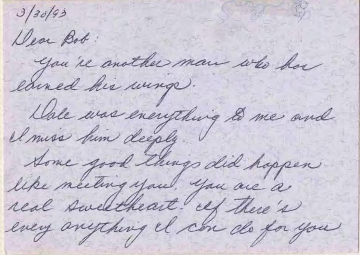 A letter addressed to Robert “Bob” J. Quinn, found in his memorial books.