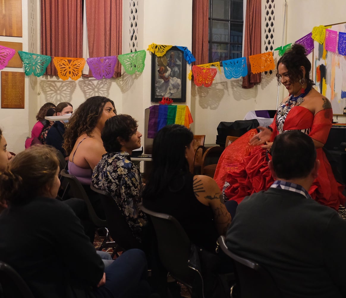 A party that educates as much as it celebrates, TransQuinceañera, an event hosted by the Graduate School of Arts and Sciences Latinx Student Association and the LGBTQ@GSAS Association, invited the Harvard community to a vibrant evening of art and activism.