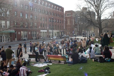 Cover image for Cambridge Residents and Activists Rally at City Hall for Green New Deal Proposal