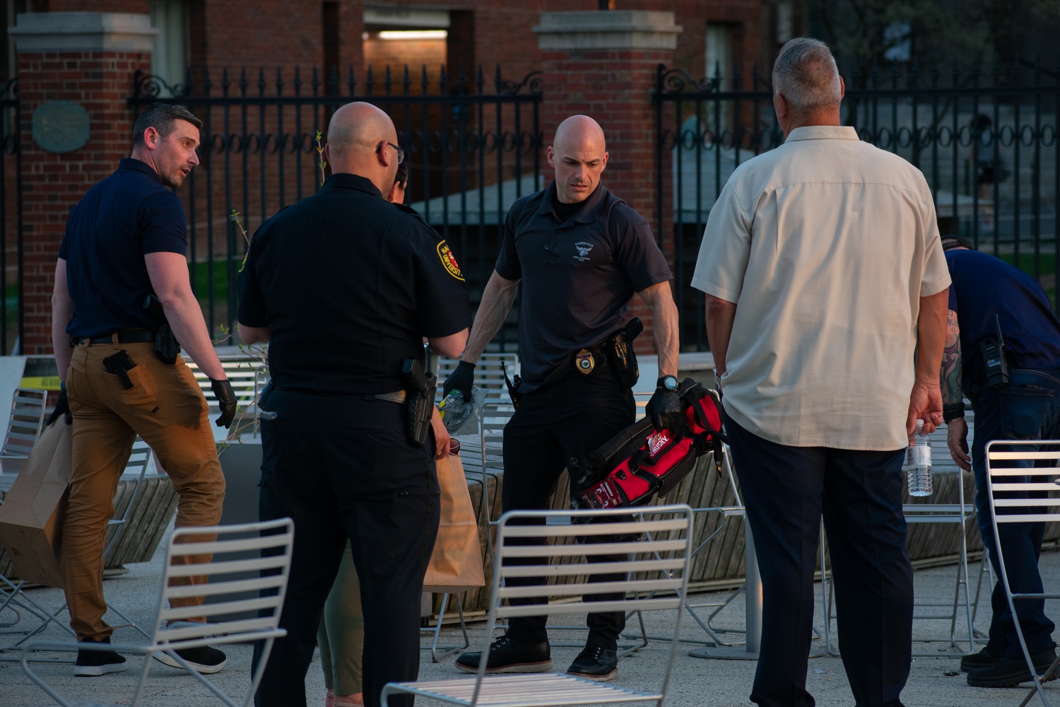 Harvard's Science Center Plaza was evacuated late Thursday afternoon due to a suspicious package.