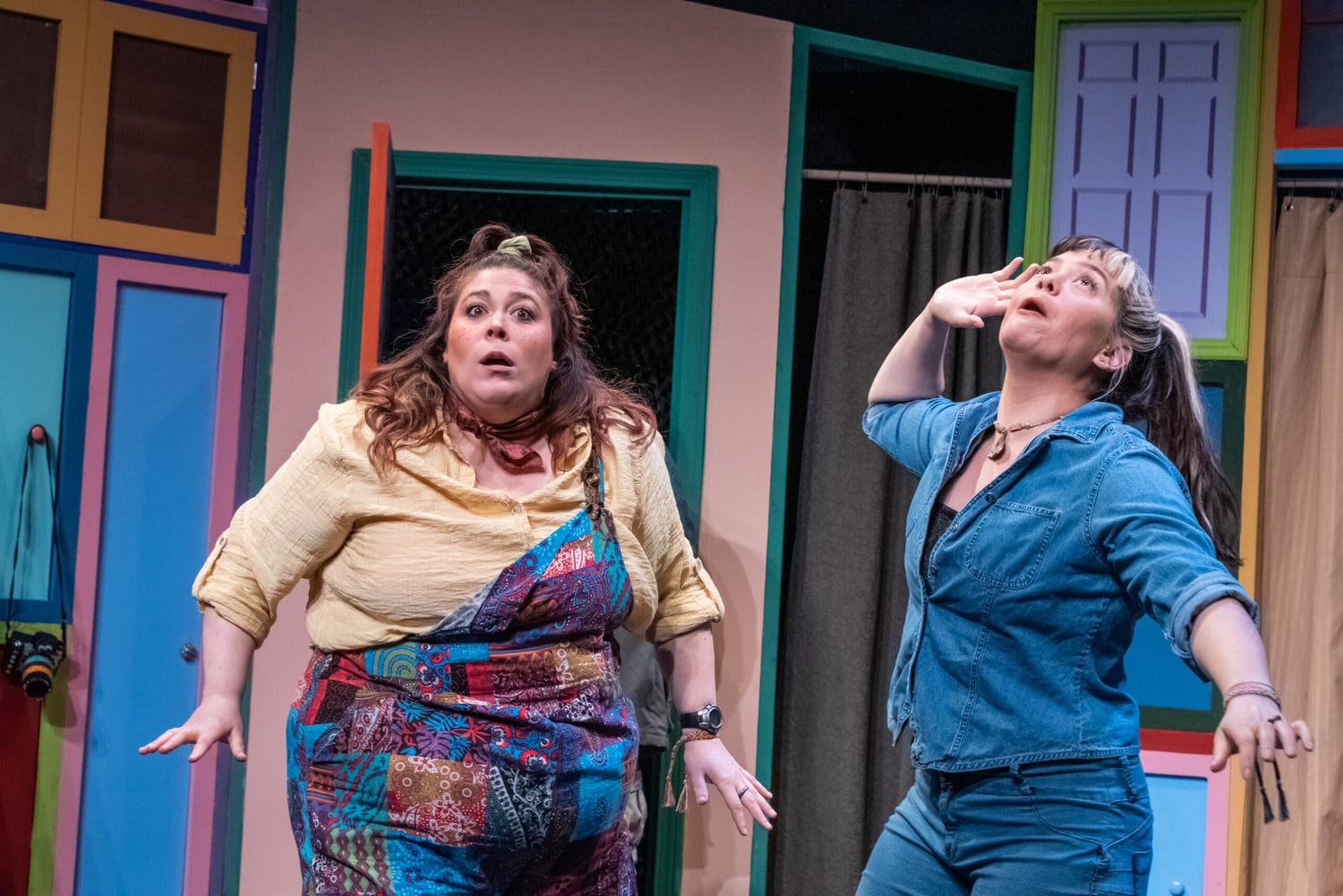 Katherine Perry and Leah Kreitz in "Alligator-a-Phobia in 3D!" a play with music by Jay Eddy