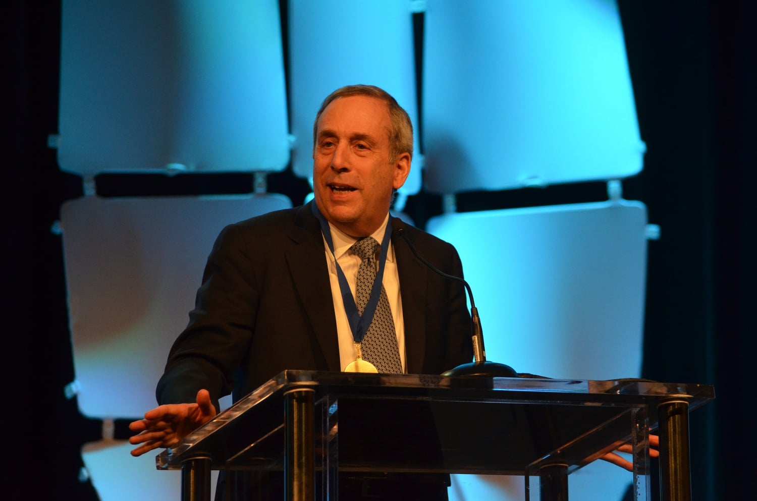 University President Lawrence S. Bacow spoke about immigration reform during the American Council of Education's annual meeting.