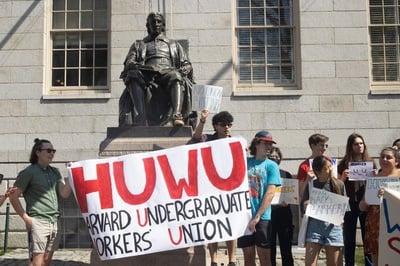 Cover image for ‘Not Too Much to Ask’: Harvard Undergrad Workers Rally for a Union After University Denies Recognition