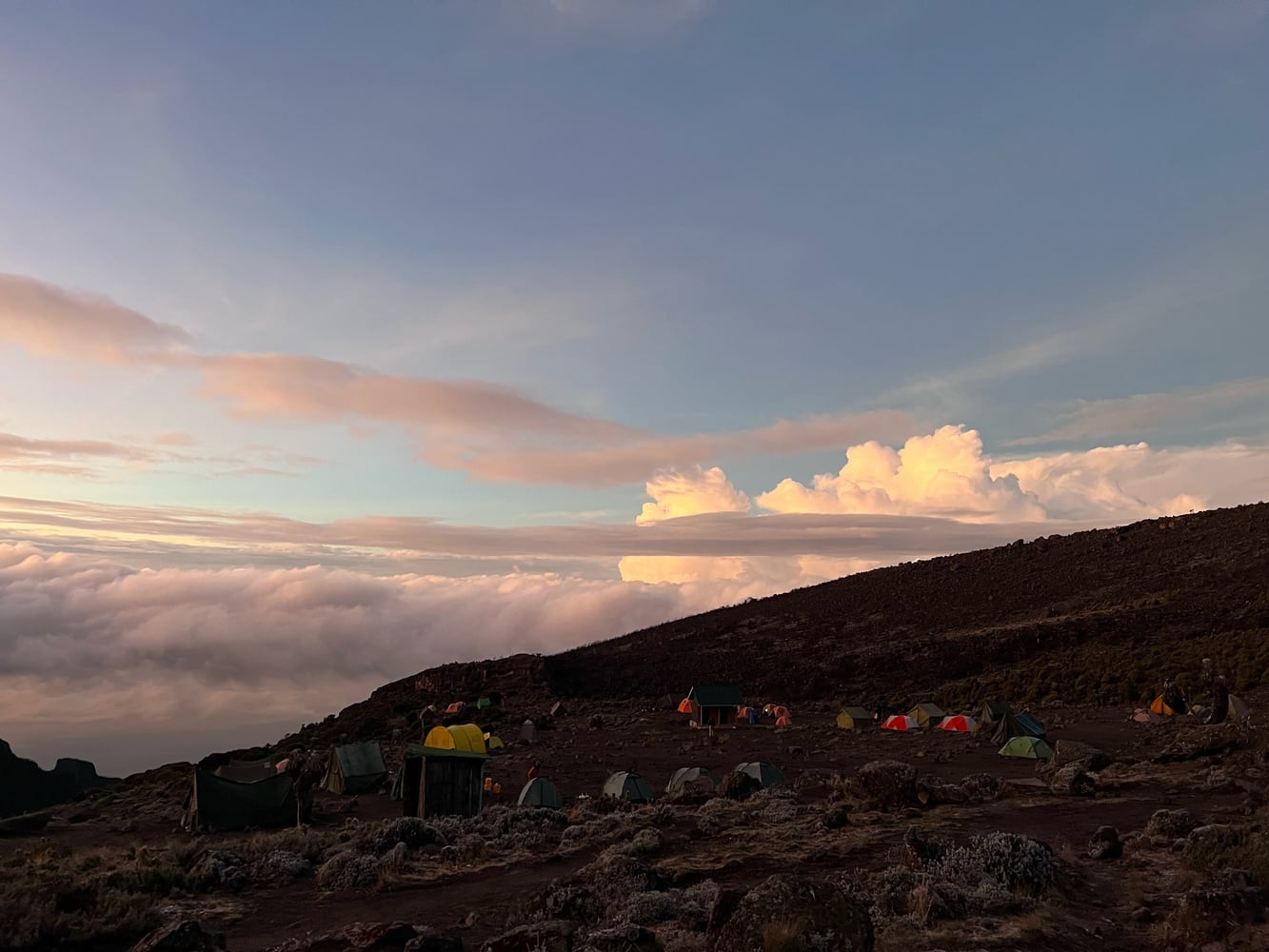 Nick’s view from his tent on Mount Kilimanjaro on Christmas morning.