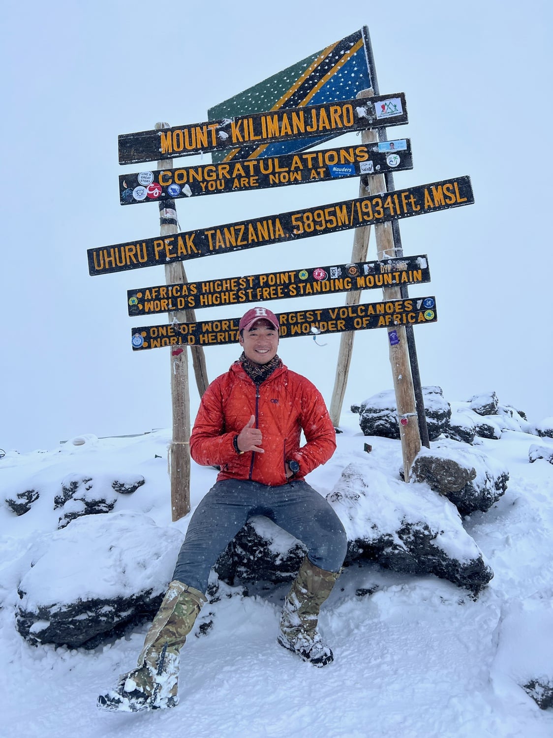 Nick at the summit of Mount Kilimanjaro.
