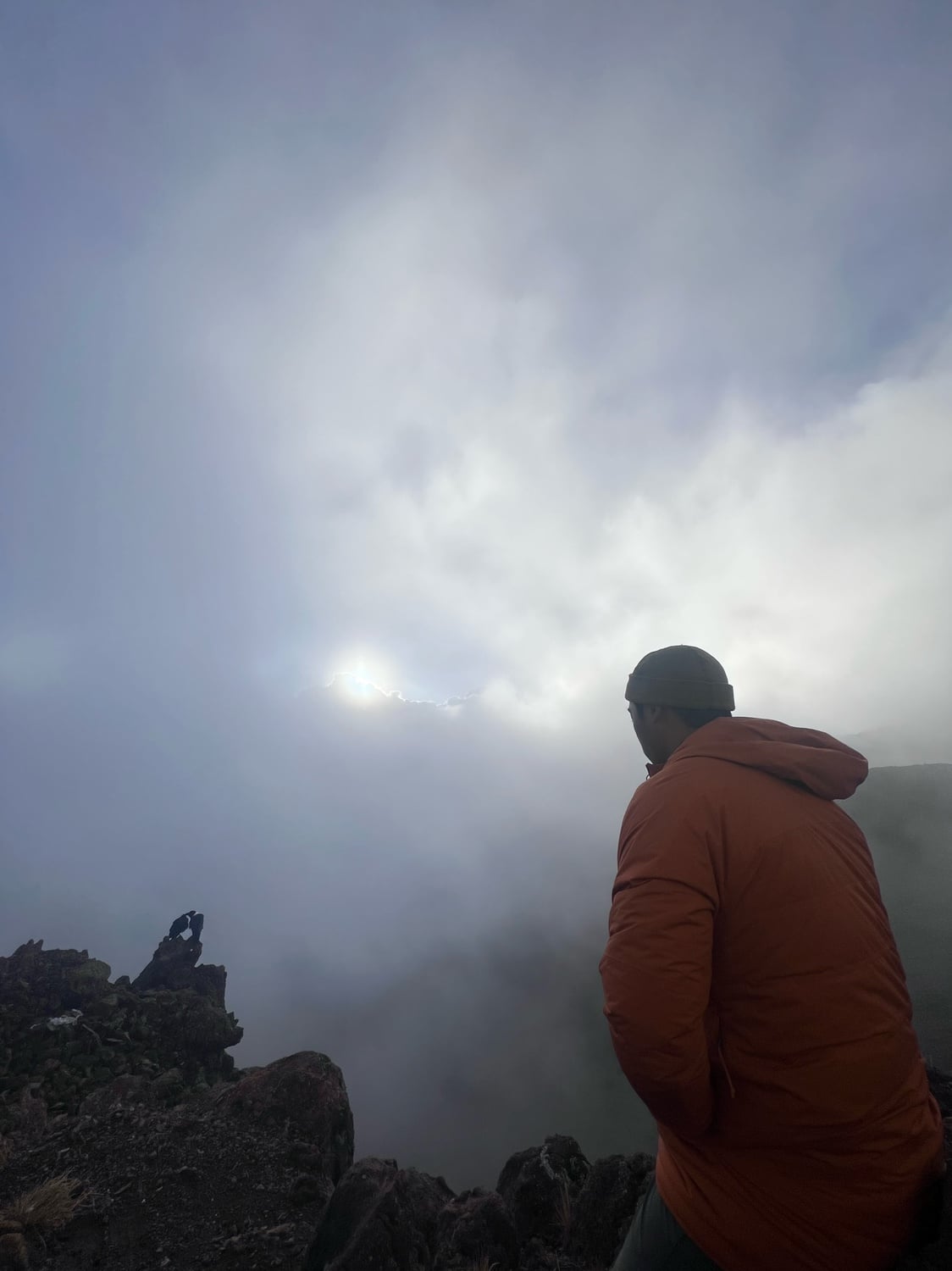 Nick on the ascent of Mount Kilimanjaro.
