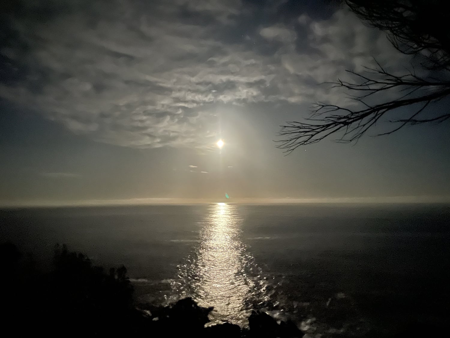 The full moon over the Pacific Ocean on Australia’s Sapphire Coast.