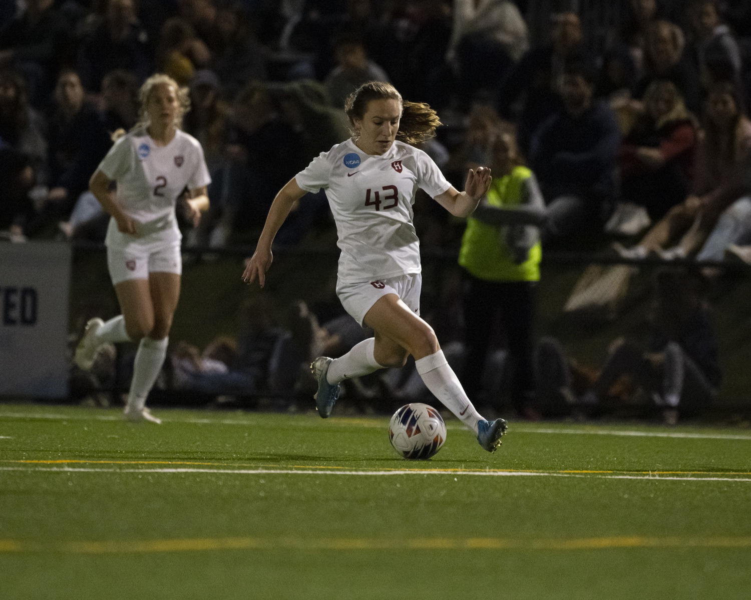 Ahmadian drives the ball up the field in the Crimson's 2-0 victory over UNH in the first round of the NCAA tournament.
