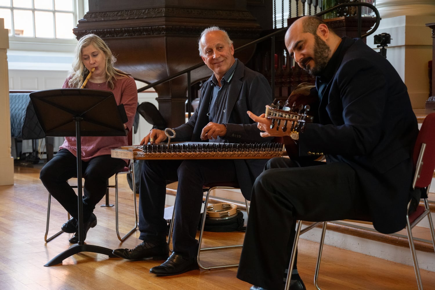 Musicians perform at an affinity ceremony for Harvard’s Arab graduates.