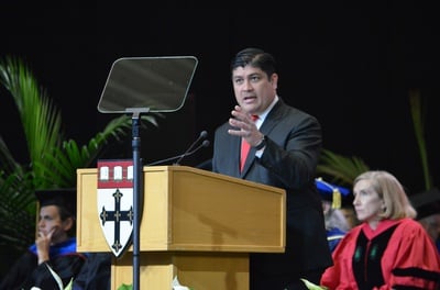 Cover image for Former President of Costa Rica Urges HSPH Graduates to Love What They Do