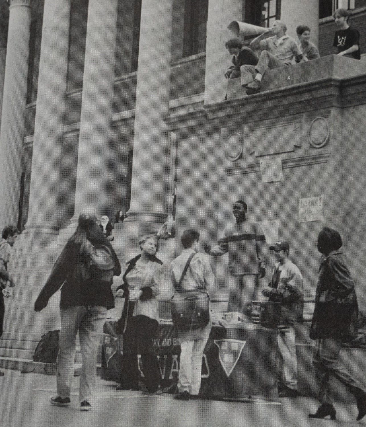 Students gather in the Yard in October 1997 for “Coming Out at Harvard Day.”
