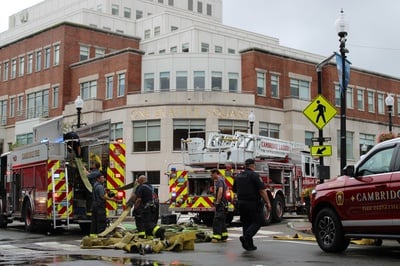 Cover image for Dual Manhole Explosions Shut Down Traffic in Harvard Square, Injure One Firefighter