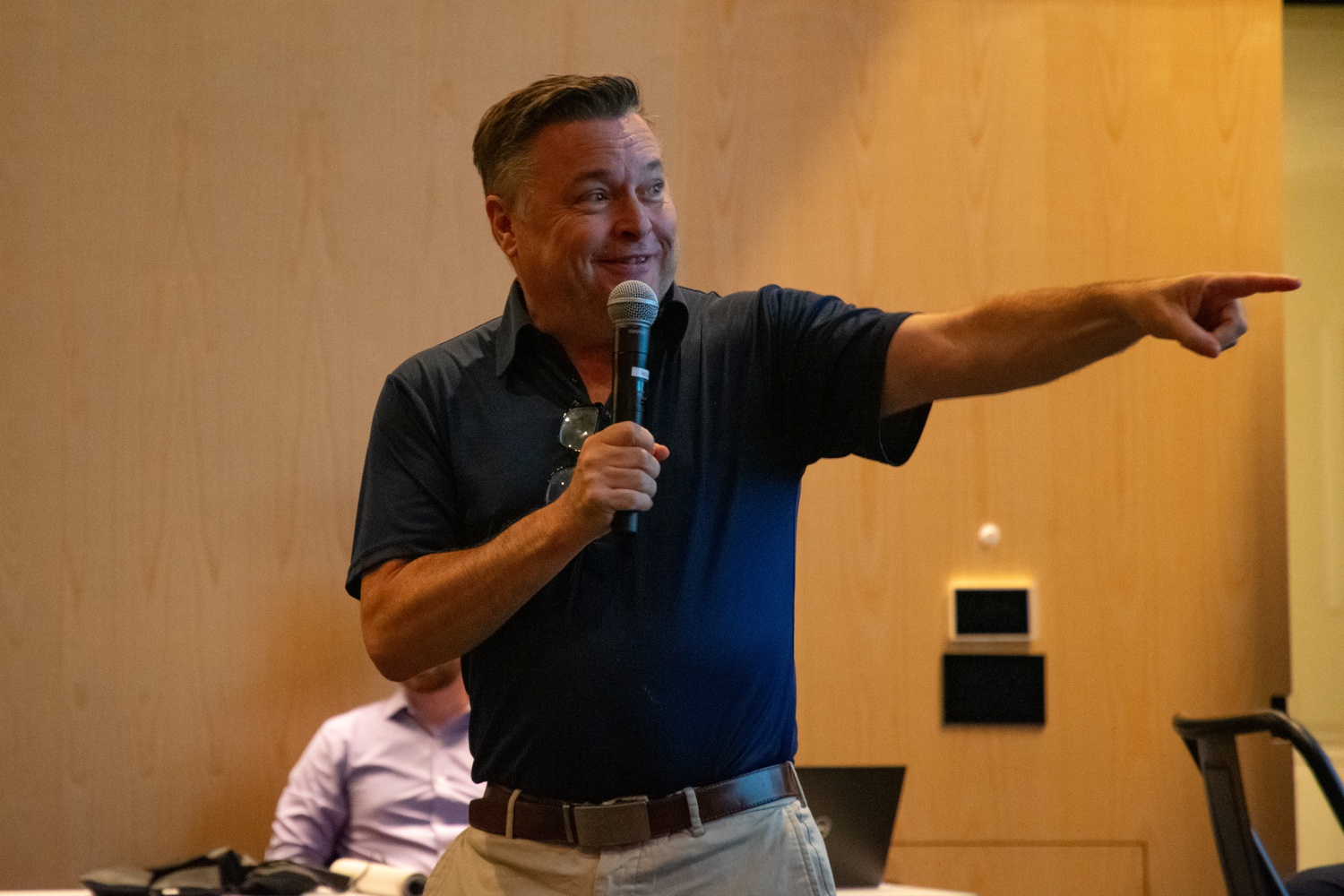 Councilor Marc C. McGovern defended the AHO and its proposed amendments at the Tuesday candidate forum.