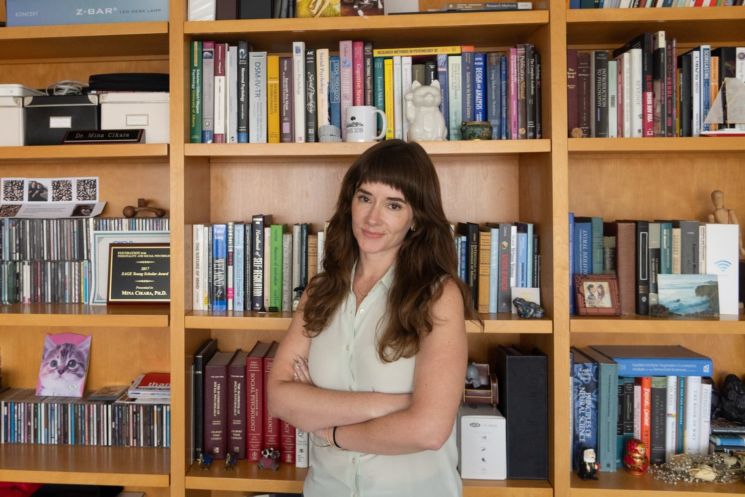 Mina Cikara is a Psychology professor that studies discrimination, conflict, and harm using social psychological and cognitive neuroscience approaches.