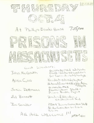 Cover image for PBHA Prisons Talk Poster