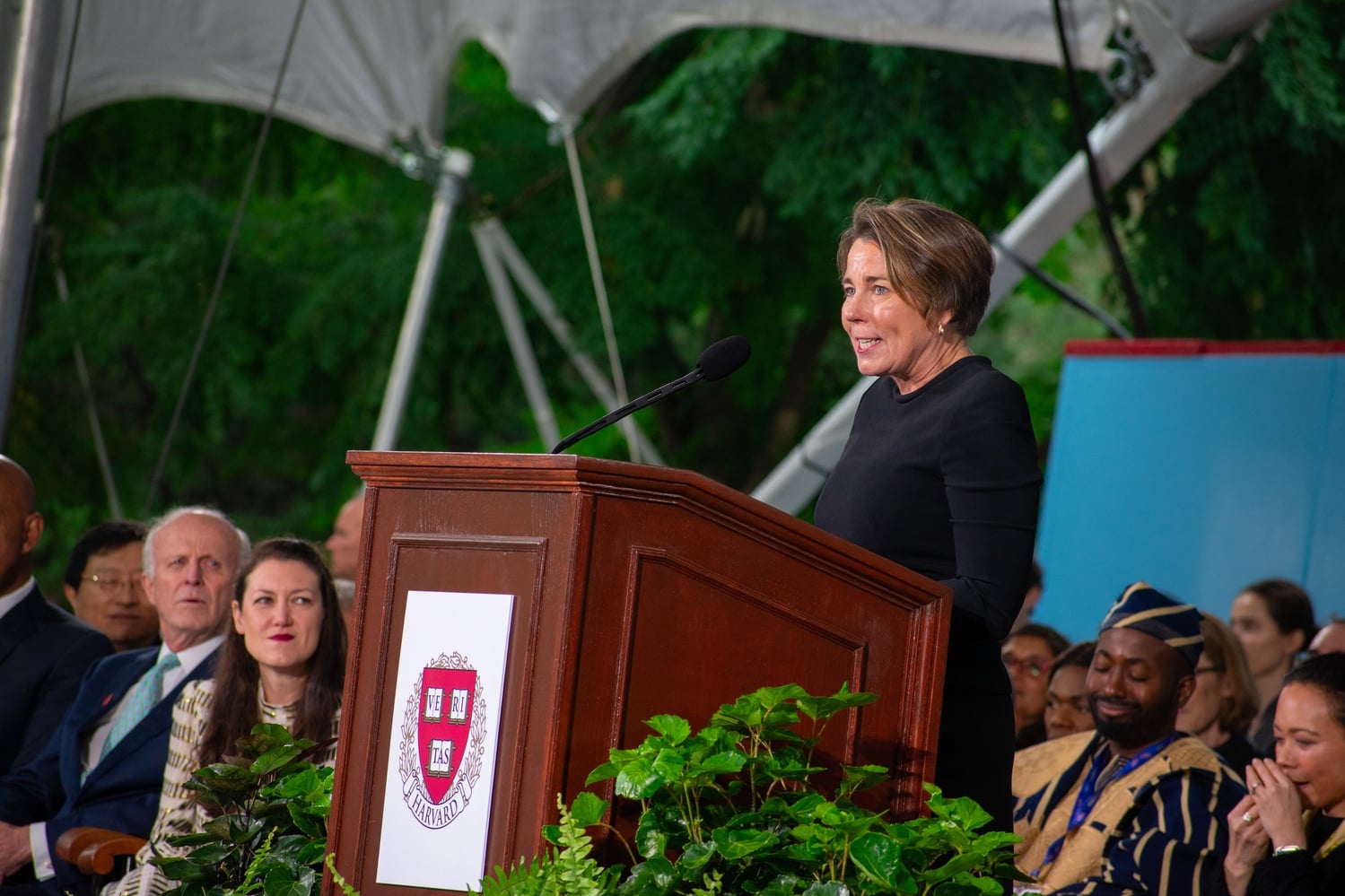 Massachusetts Governor Maura T. Healey ’92 praised the historic appointment of Harvard President Claudine Gay, the first person of color to take the role.