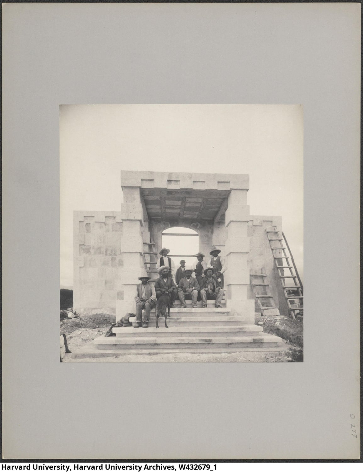 Peruvians workers work on the Bruce Building at Harvard College Observatory, Arequipa, Peru.