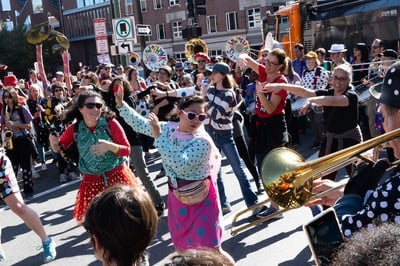 Cover image for ‘We Love the Atmosphere’: Harvard Square Celebrates Oktoberfest and Honk!