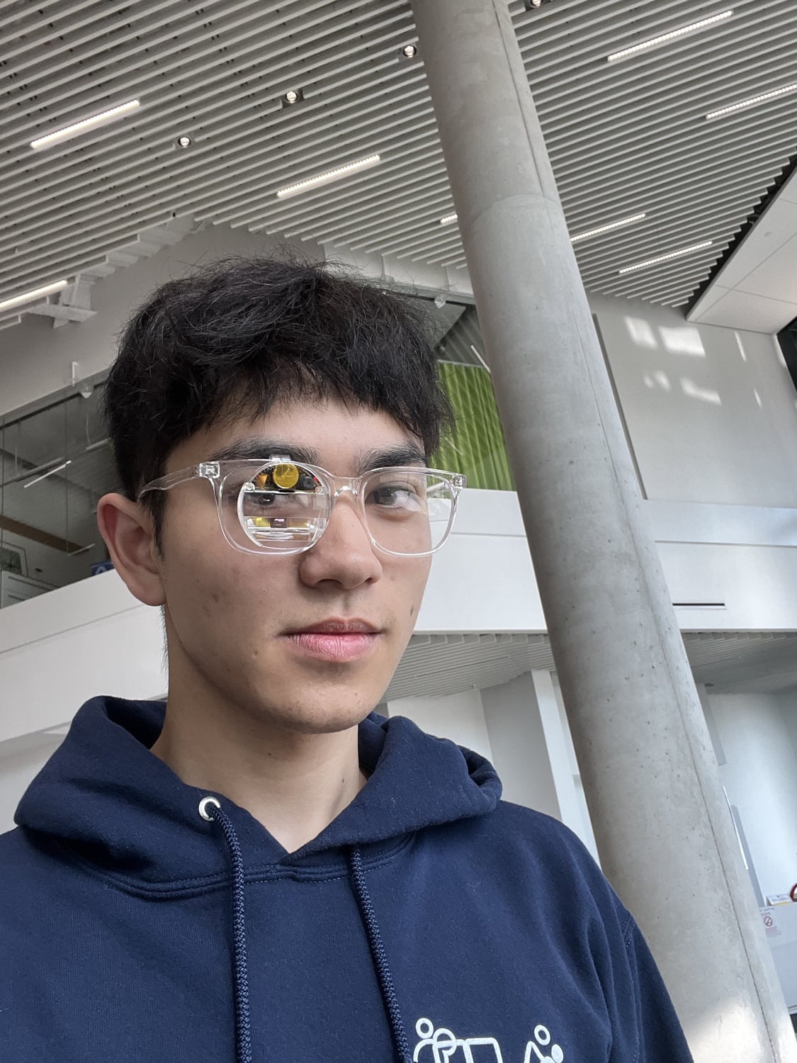 The next version of JETSON, which Nguyen is currently working on, trades in the bulky headset for an augmented reality monocle. It’s light and transparent, with a small glint of gold and green electronics near the top.